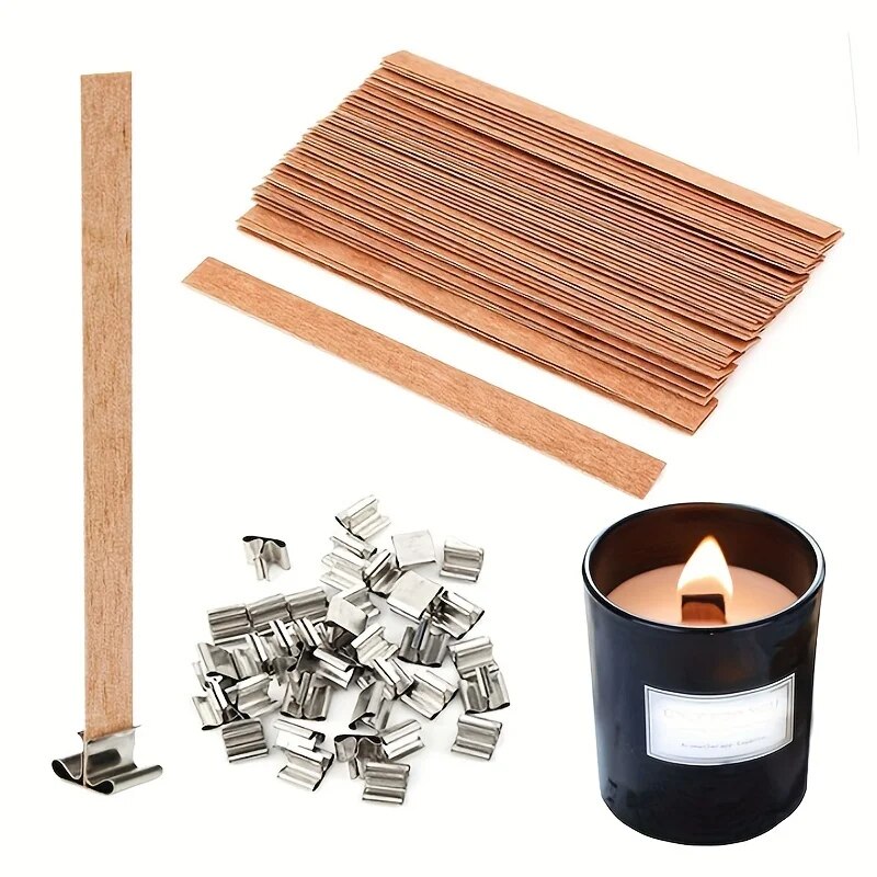 Candle Making Kit Beeswax - 30 قطعة فتيل شمعة خشبية عالية