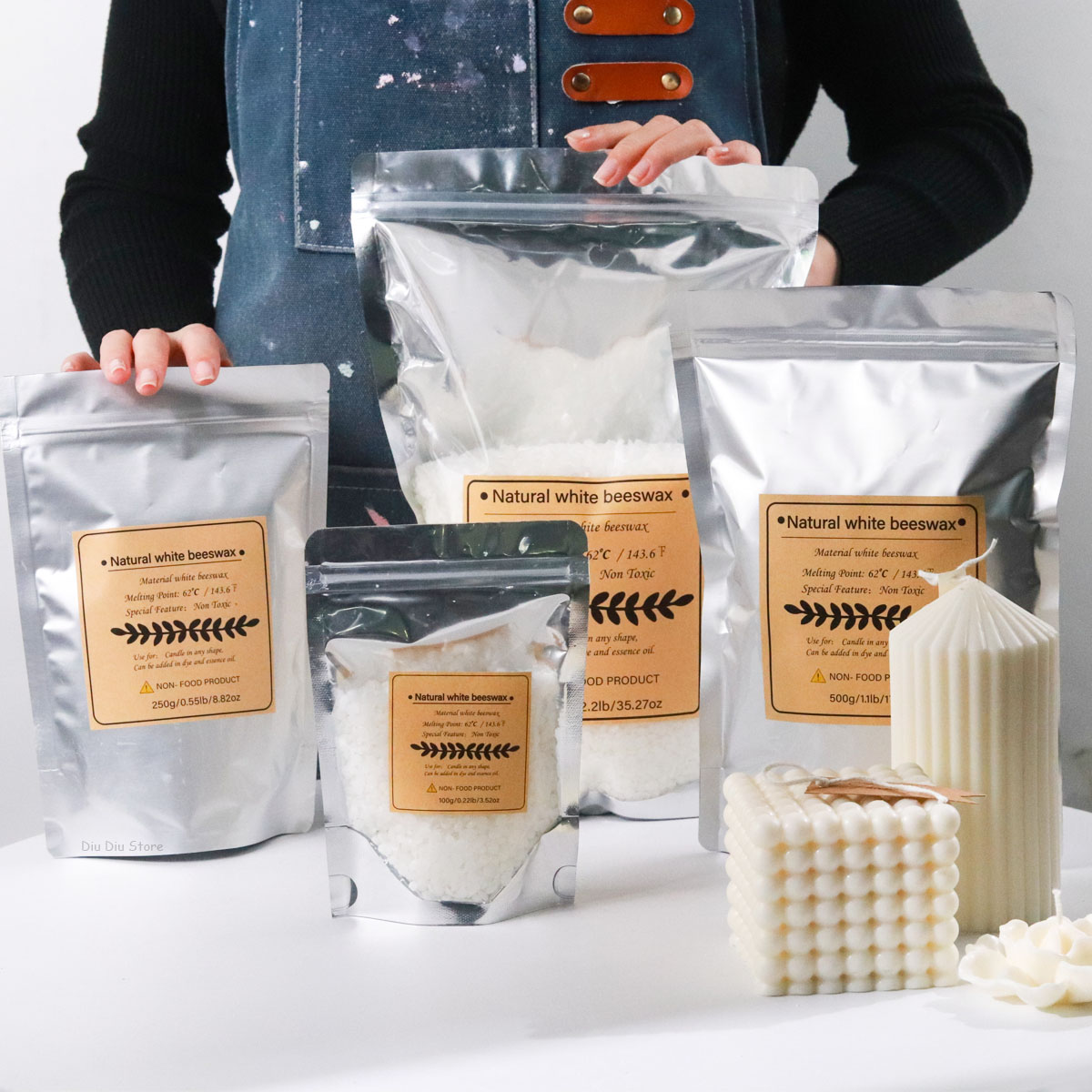 Candle Making Kit Beeswax - شمع العسل الأبيض مادة شمعة معطرة