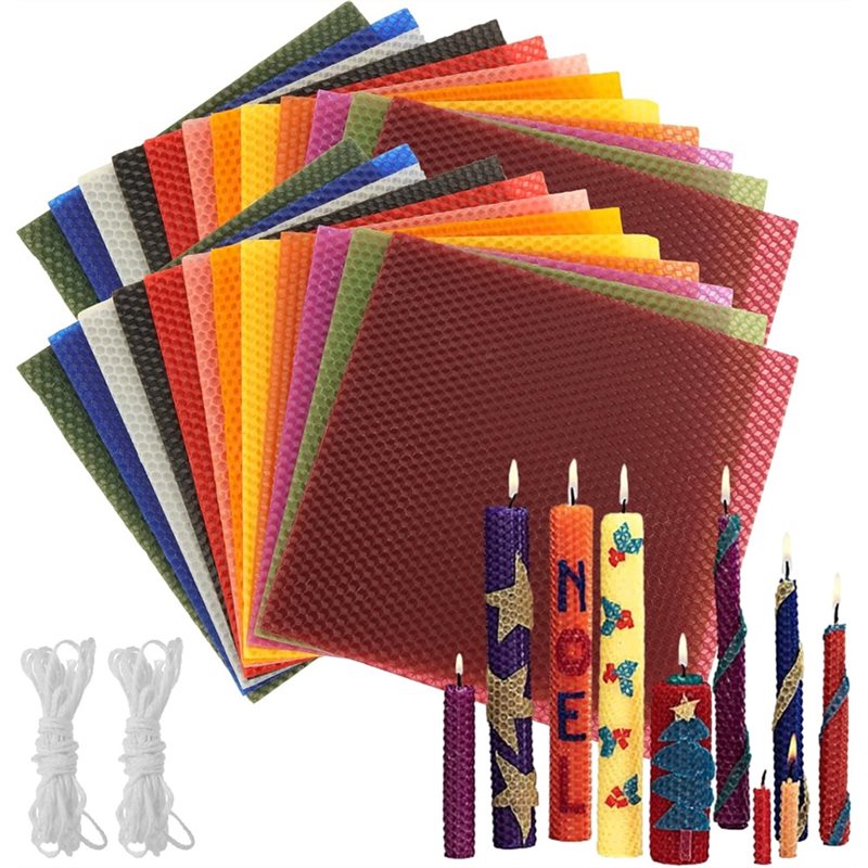 أوراق شمع النحل AT21 (24 قطعة) - مراجعة Candle Making Kit Beeswax وسعره