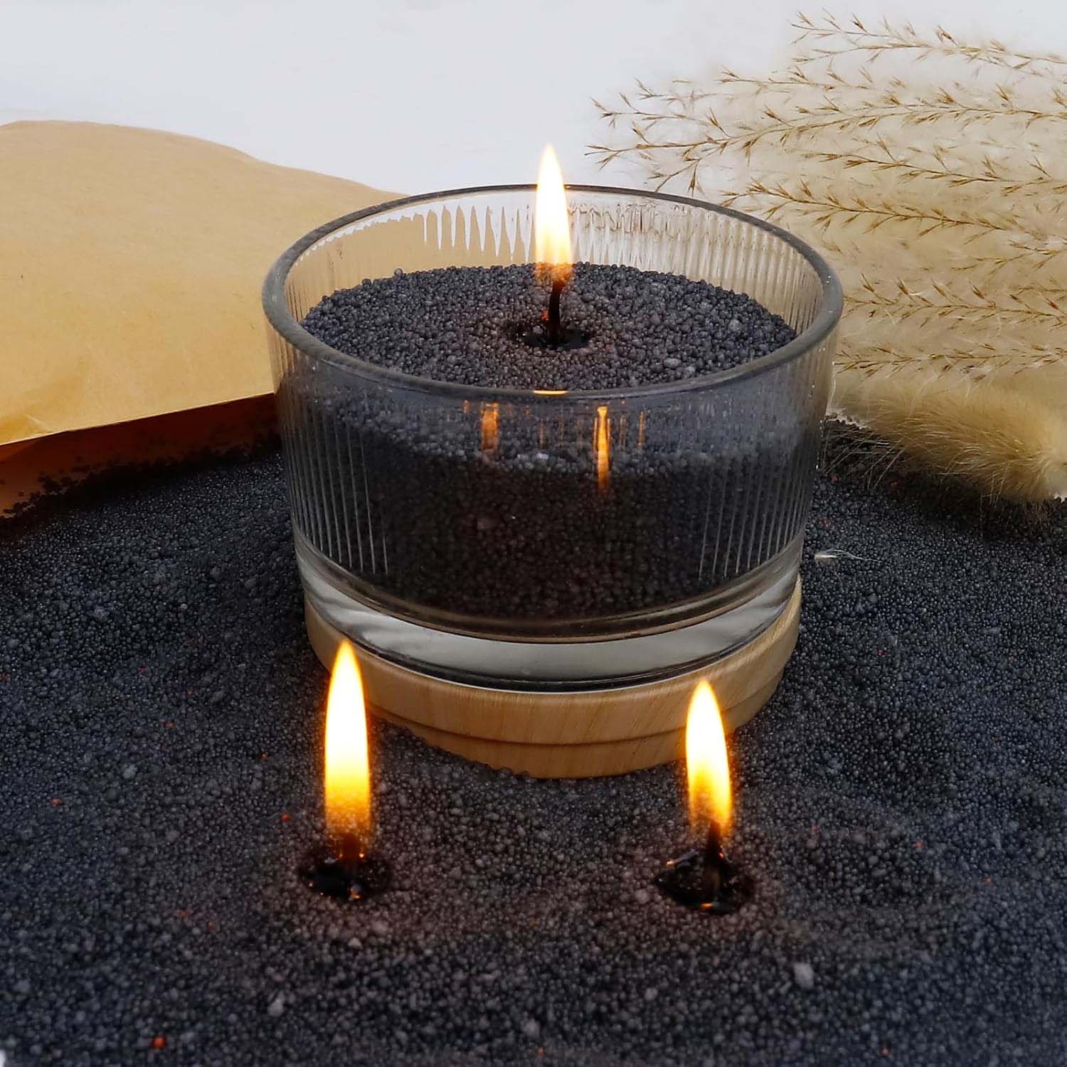 رمل شمع أسود مع فتيل، 200 جرام - مراجعة Candle Making Course وسعره